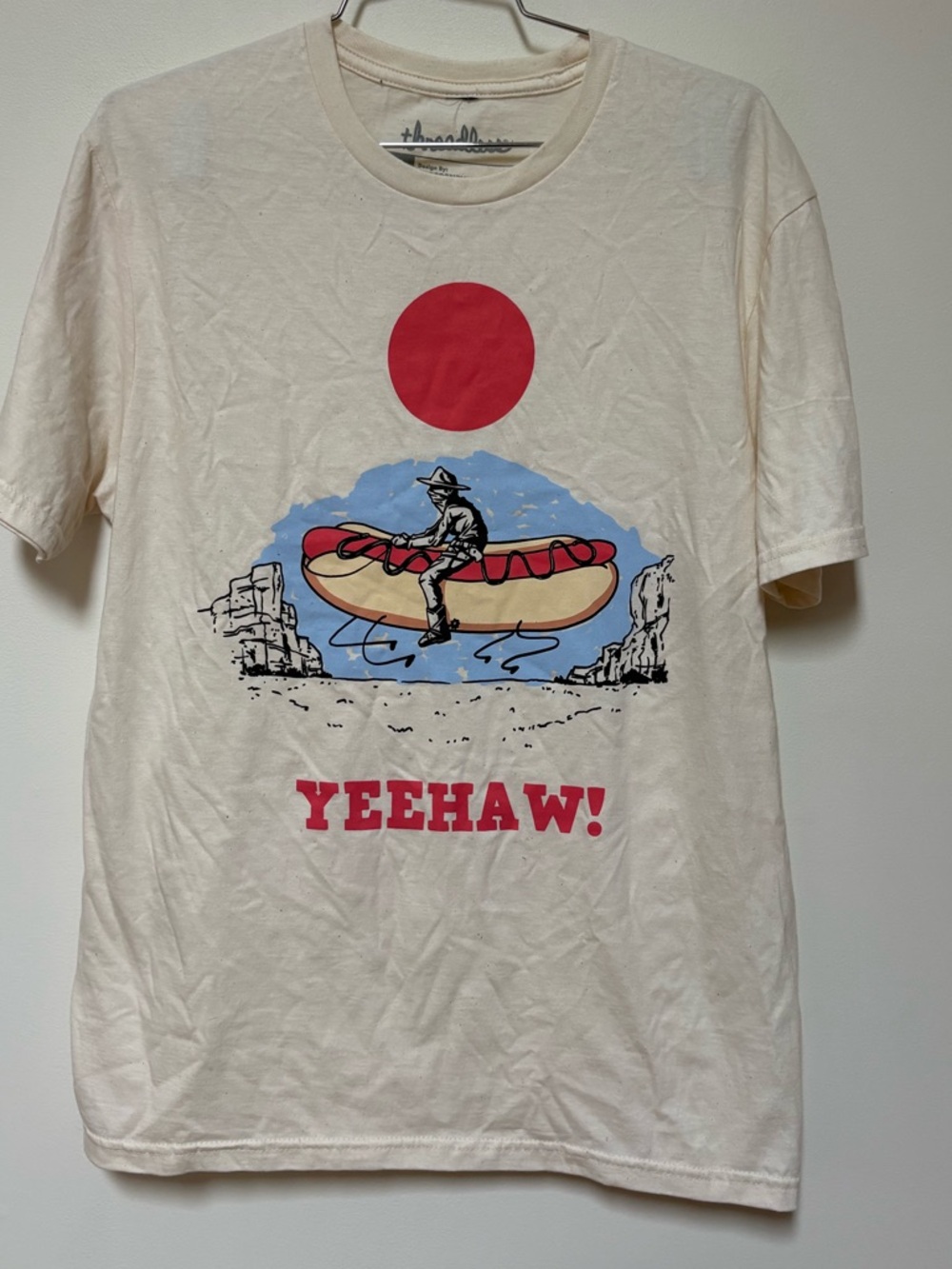 Brand New Threadless Hot Dog Cowboy Tshirt Size Medium